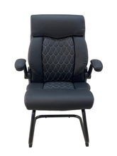 CO-488 Executive Visitor Chair β Premium Leather Office Chair (Black & Brown)