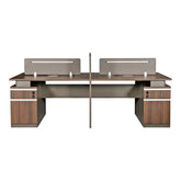 240 cm Huimei Office Work Station BT-1512-4, Brown Color Huimei Furniture