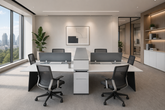 Huimei BG-9927 Modern 4-Person Office Workstation β 270W x 120D x 120H cm