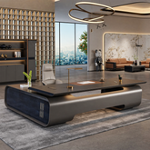 BC01-T01 Luxury Smart Executive Office Desk β 240 x 200 cm with Wireless Charging, Fingerprint Lock & Integrated Lighting