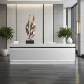 Huimei Glossy White Reception Table with LED Lighting Huimei Furniture