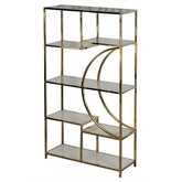 Luxury Foldable Display Cabinet with Gold Frame & Glass Shelves β KQD-139 Huimei Furniture