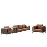 Huimei SF-221 PU Leather Office Sofa Set β 3+1+1, Brown Huimei Furniture