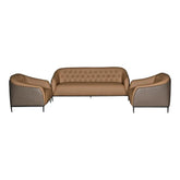 Huimei SF-231 PU Leather Office Sofa Set β 3+1+1, Brown Huimei Furniture