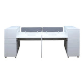 Huimei White Office Workstation with Storage Drawers Huimei Furniture