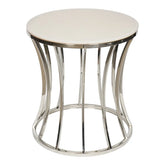 Huimei Coffee Table with Tempered Glass Top and Stainless Steel Base β White and Silver Huimei Furniture