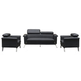 Huimei PU Leather Office Sofa Collection with Retractable Headrests β Black & White Huimei Furniture