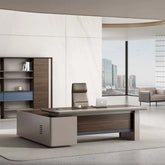 Huimei Executive L-Shaped Office Table β Brown 180 CM Huimei Furniture