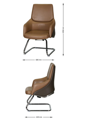 Huimei Office Visitor Chair YS-1524-C, Brown Color Huimei Furniture