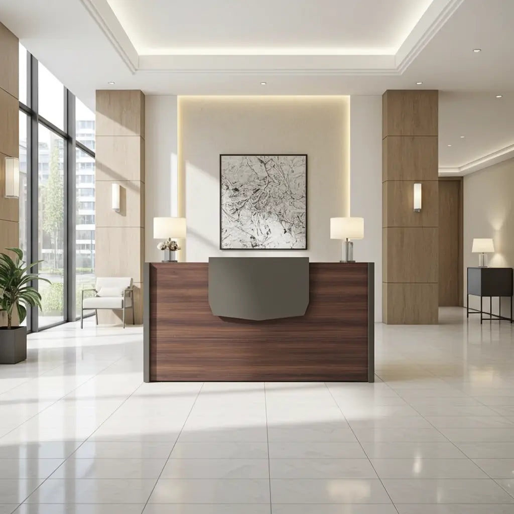 160/180/200/240 CM Reception Table, Brown Color Huimei Furniture