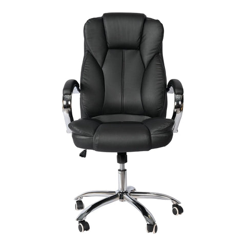Huimei H-1708 Executive Office Chair – Black Leather with Chrome Base Huimei Furniture