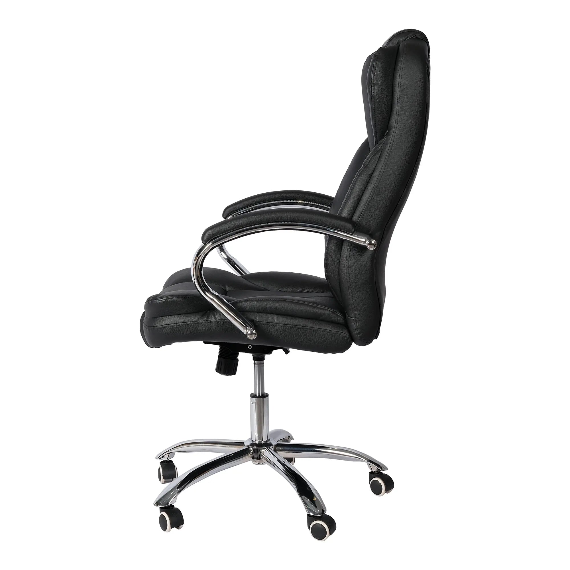 Huimei H-1708 Executive Office Chair – Black Leather with Chrome Base Huimei Furniture