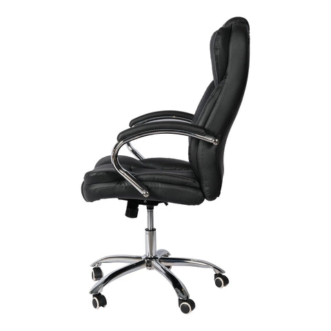 Huimei H-1708 Executive Office Chair – Black Leather with Chrome Base Huimei Furniture