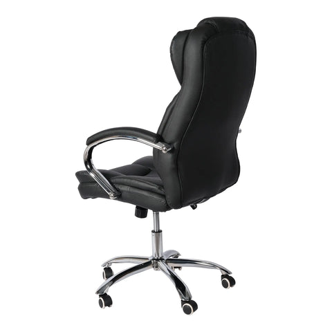 Huimei H-1708 Executive Office Chair – Black Leather with Chrome Base Huimei Furniture