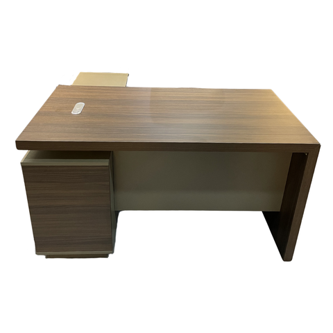 140/160/180 cm Executive Office Table, Brown & Grey Color