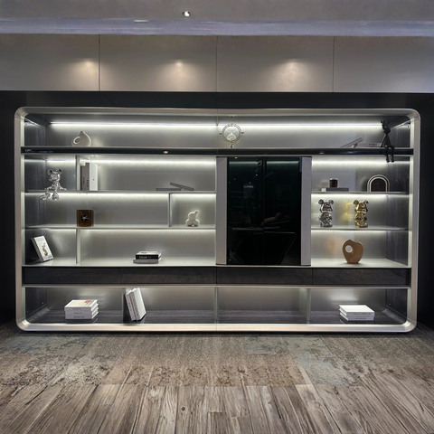 DW-FLY-A006 Executive Back Cabinet – Luxury High-End Aircraft-Modeling Storage Unit (300 × 45 × 202.5 cm)
