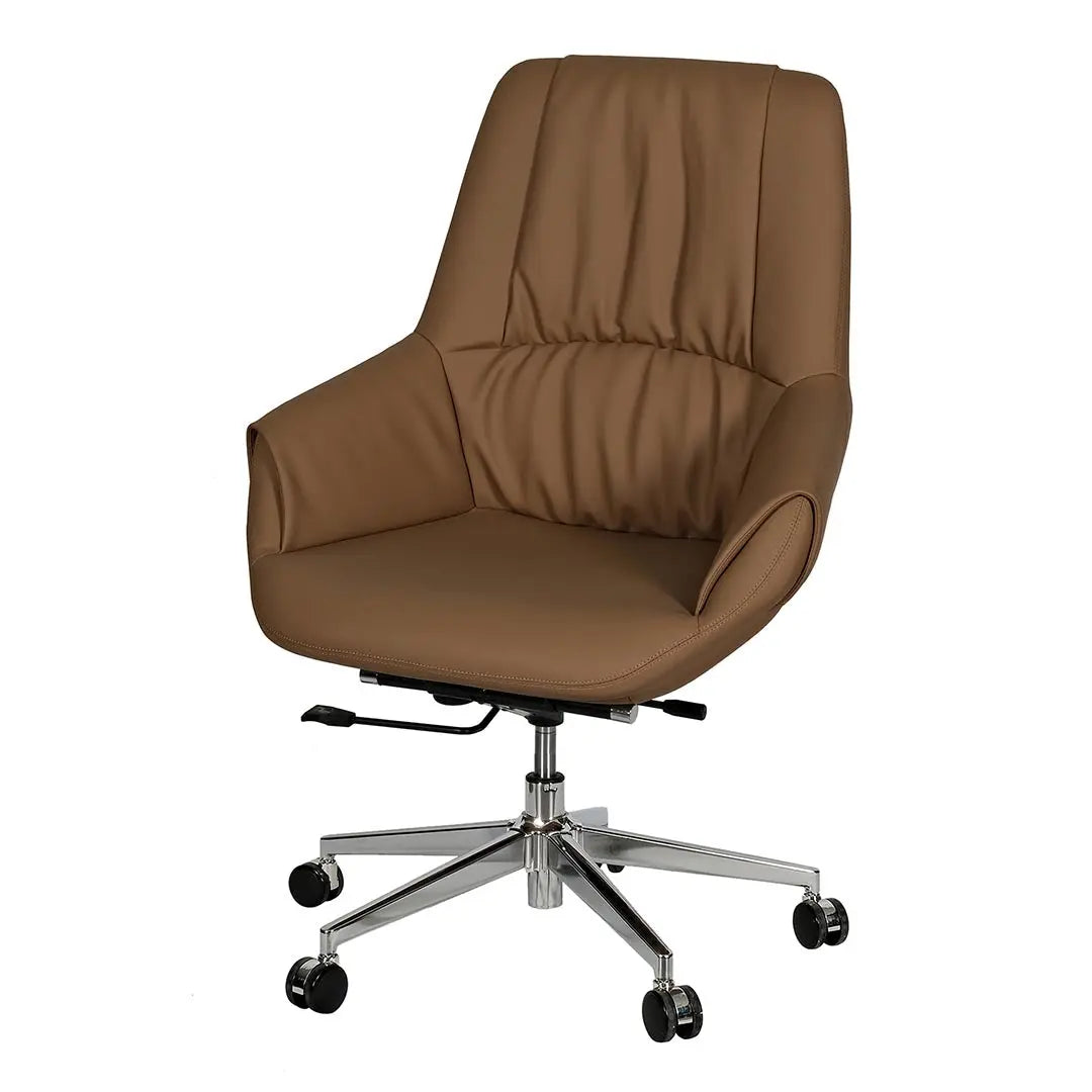 Huimei Low Back Office Chair 2212-B, Brown Color Huimei Furniture