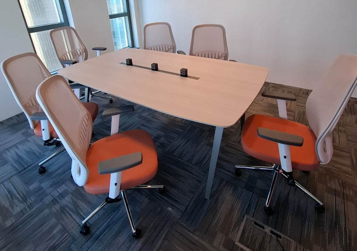 Huimei Office Meeting Table, White Oak Color