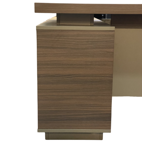 140/160/180 cm Executive Office Table, Brown & Grey Color