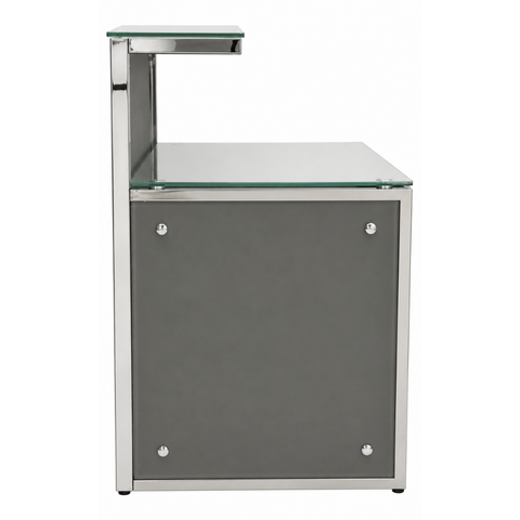 QT-07 Reception Desk – Tempered Glass & Metal Frame (Multiple Sizes)