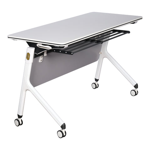 Huimei Folding Training Table, White Color