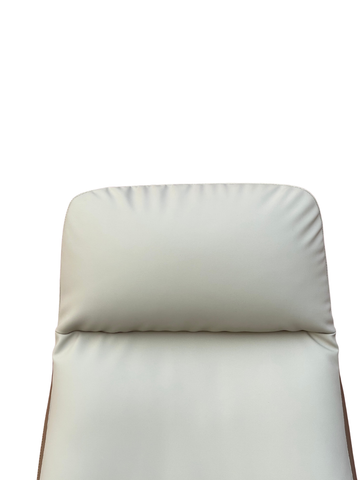 Huimei YS-2217-A Executive Office Chair – Off-White Leather with Chrome Base