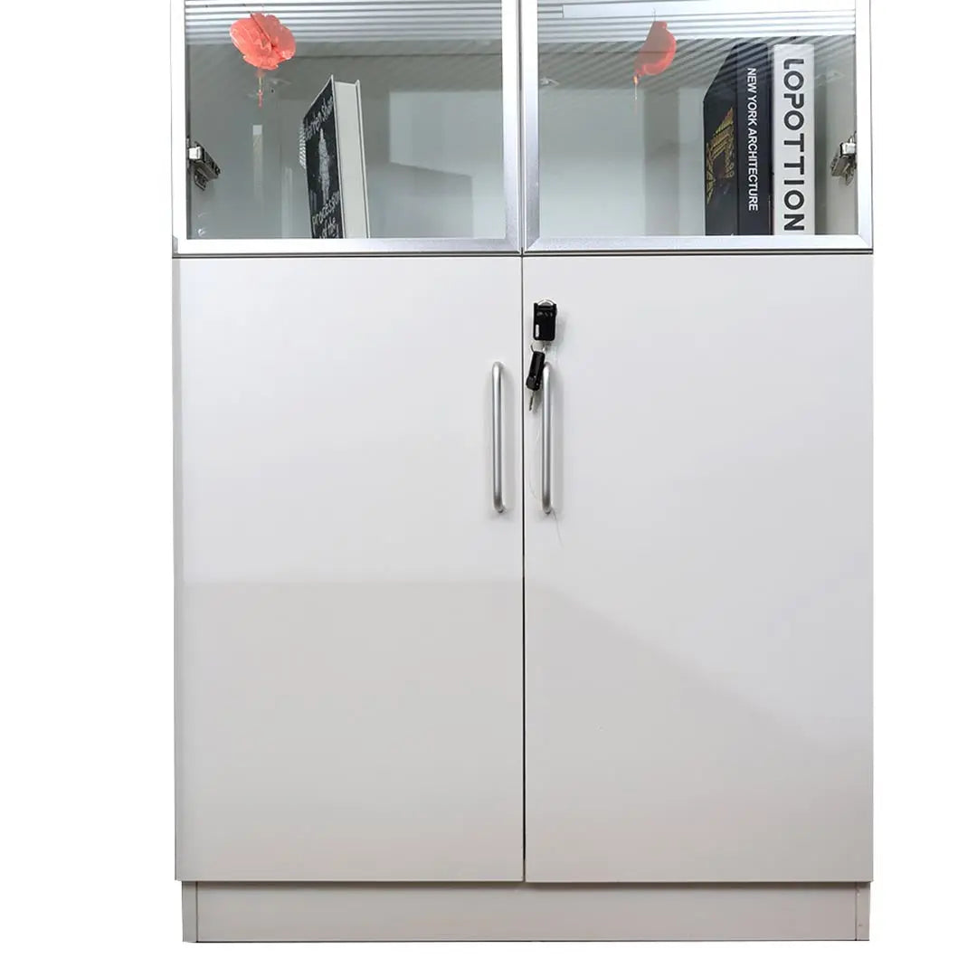 Huimei 2 Door Glass Cabinet 720-C03, White Color Huimei Furniture