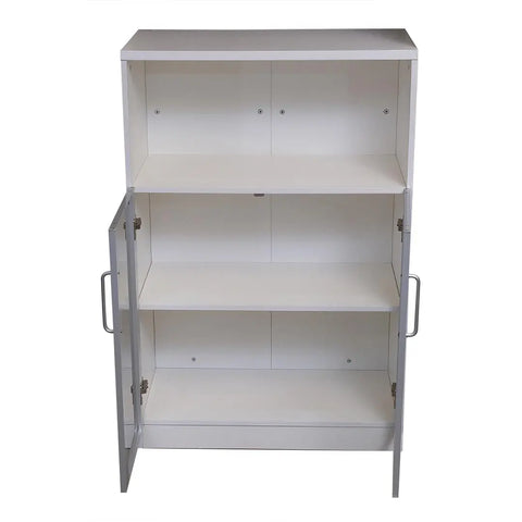 Huimei Office Cabinet with Glass Doors 720-C06, Matt White Color Huimei Furniture