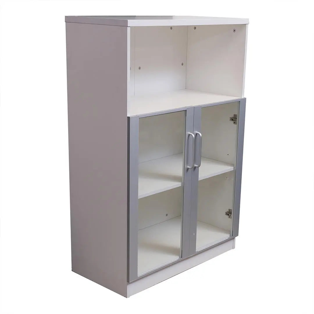 Huimei Office Cabinet with Glass Doors 720-C06, Matt White Color Huimei Furniture