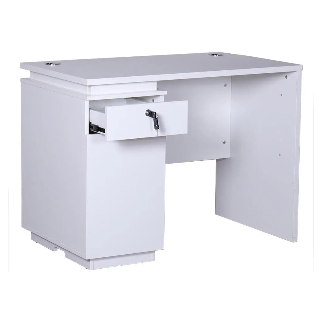 Huimei Office Table with Drawers – Matt White Color (100 cm / 120 cm) Huimei Furniture