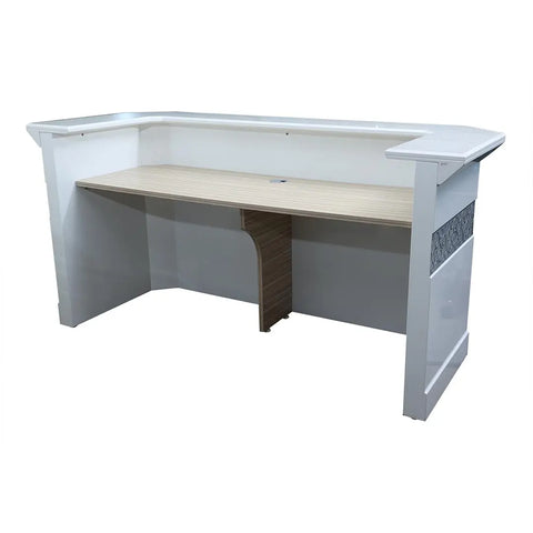 Huimei Glossy Reception Table BG059, White & Grey Color Huimei Furniture
