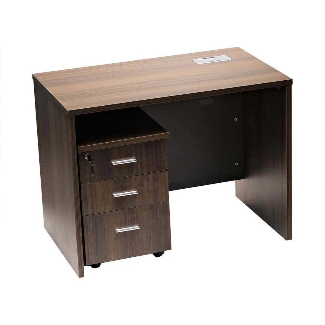 100/120/140 cm Office Table with Movable Drawers, Brown Color Huimei Furniture