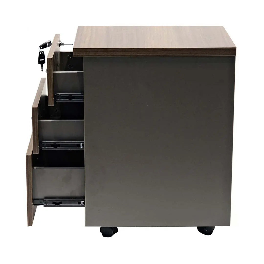 100/120/140 cm Office Table with Movable Drawers, Brown Color Huimei Furniture