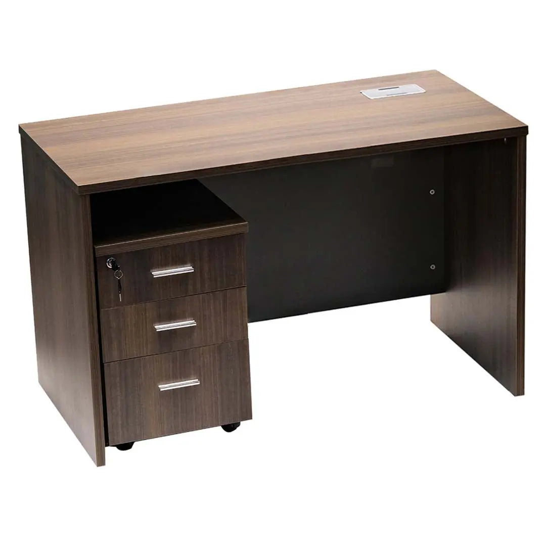 100/120/140 cm Office Table with Movable Drawers, Brown Color Huimei Furniture