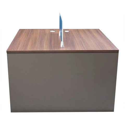 Huimei Workstation For Two People (x2) with Side Drawers, Brown Color Huimei Furniture