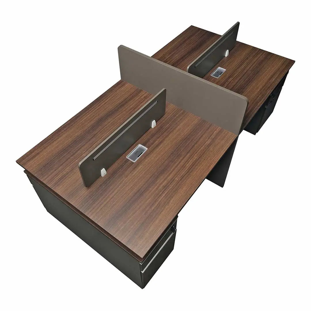 240 cm Huimei Office Work Station BT-1512-4, Brown Color Huimei Furniture