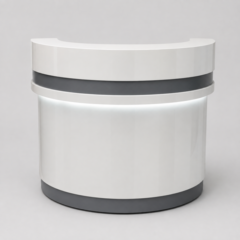 Huimei DW-R Series Modern Curved Reception Desk – DW-R12 / DW-R14