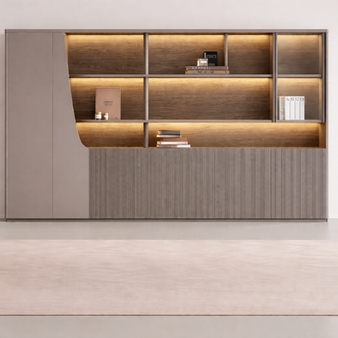 SQ-3080 Executive Office Storage Cabinet with LED Shelving – 308 × 210 cm