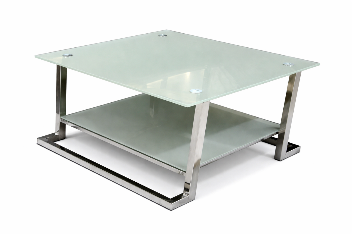 DJ068-2 Grey Tempered Glass Coffee Table – 60 × 60 cm