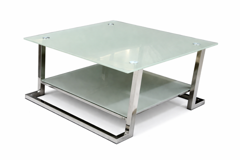 DJ068-2 Grey Tempered Glass Coffee Table – 60 × 60 cm