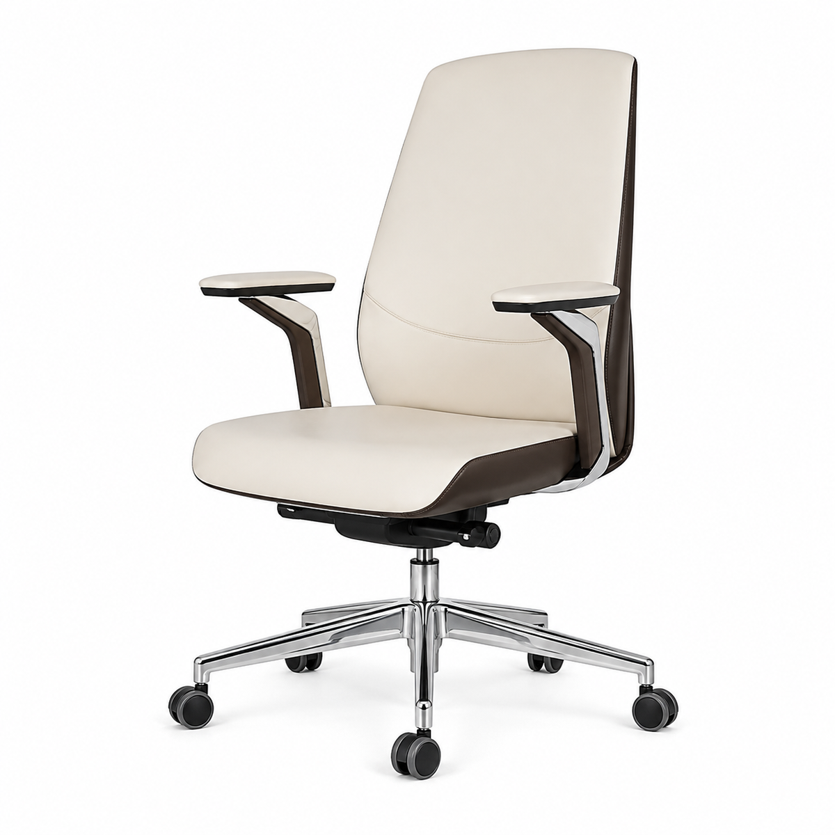 GW-1802-B Genuine Leather Executive Office Chair – Adjustable Arms
