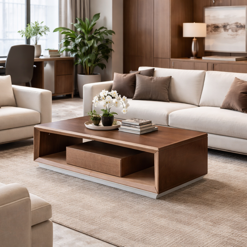 Huimei Radiant Series Office Coffee Table – Brown Color