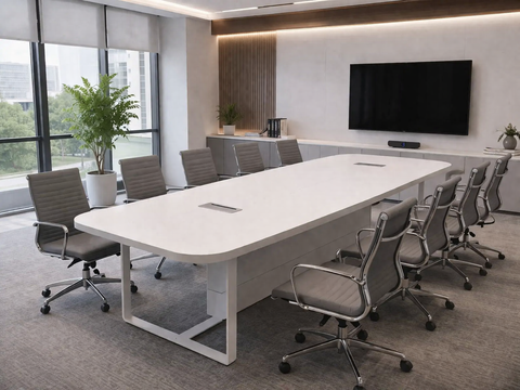 Meeting Table 180cm 220cm 320cm 550cm, White Color