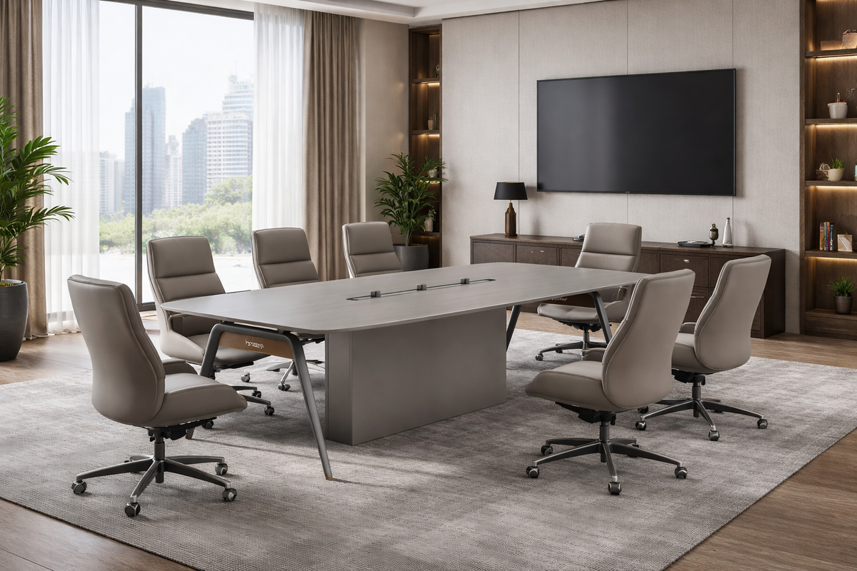 Huimei Office Meeting Table, White Oak Color