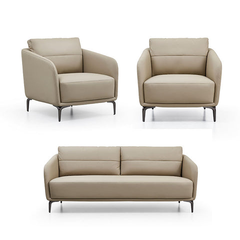 SF-241 Grain Leather Office Sofa Set – Modern Reception Sofa 3+1+1