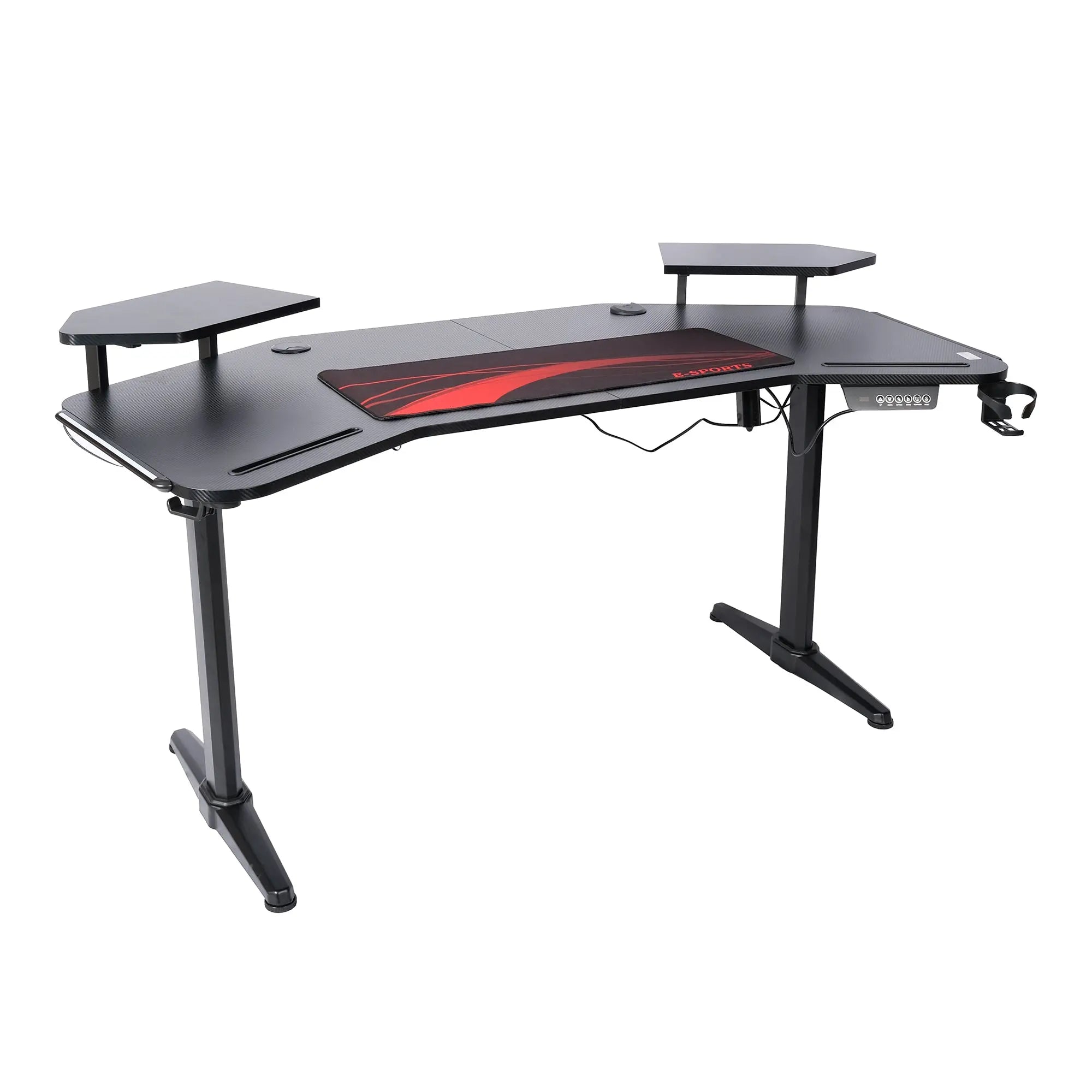 Huimei Electric Height Adjustable Gaming Table with Mat, Cup Holder, and LED Lighting Huimei Furniture
