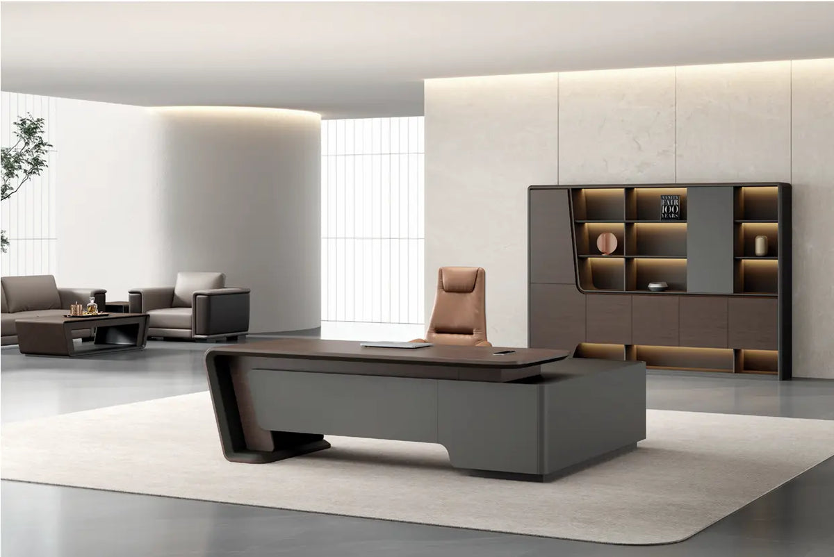 Huimei HT-240 Executive Desk – Modern Director Office Table (240 × 195 × 75 cm) Huimei Furniture