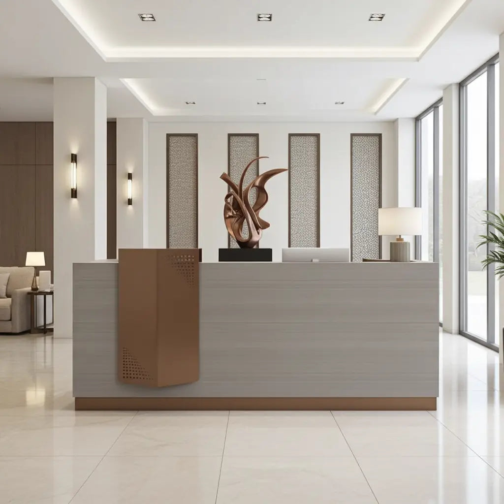 Huimei Reception Table White Oak Color Huimei Furniture