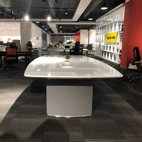 Huimei BG-9936 Glossy Meeting Table White Color Huimei Furniture