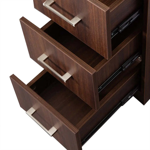 Office Table with Attached Drawers, Brown Color, 140 cm Huimei Furniture